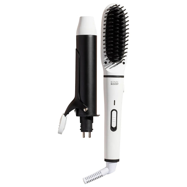 Mini Interchangeable 2-in-1 Hair Straightener Brush and Curling