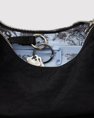 Mini Ruffle Crescent Bag