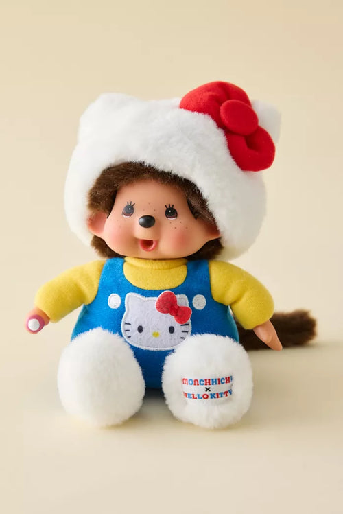 Hello Kitty X Monchhichi Overalls Plushie
