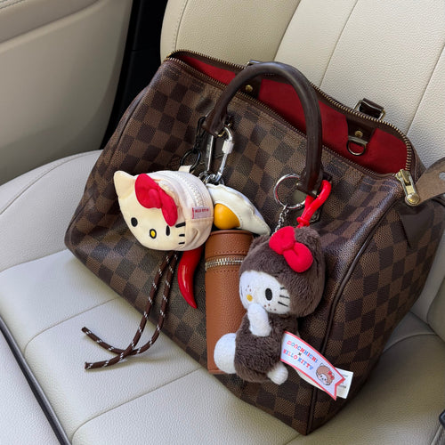 Hello Kitty X Monchhichi Plushie Keychain