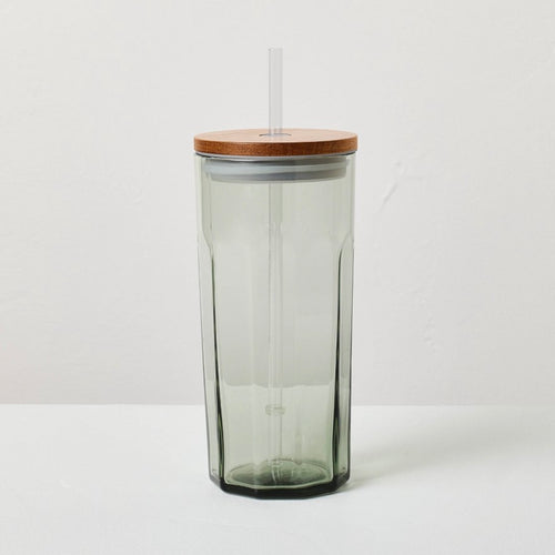 Glass Tumbler Wooden Lid
