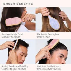 Flat Hair Brush in Blue Sugar