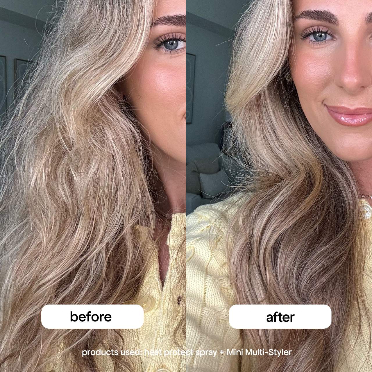 Mini Interchangeable 2-in-1 Hair Straightener Brush and Curling