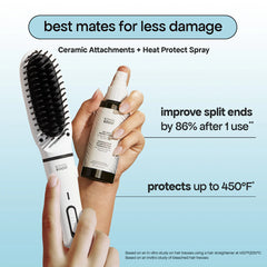 Mini Interchangeable 2-in-1 Hair Straightener Brush and Curling Iron