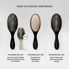 The Mini Dual-Bristle Boar Hair Brush No. 001 for All Hair Textures