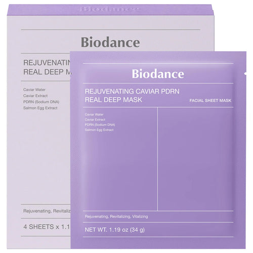 Rejuvenating Caviar PDRN Real Deep Mask - 4 Pack for Natural Skin Renewal & Firming