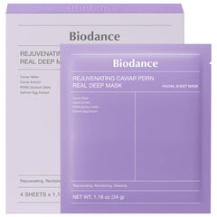 Rejuvenating Caviar PDRN Real Deep Mask - 4 Pack for Natural Skin Renewal & Firming