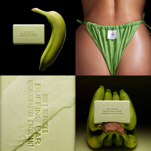Green Banana Buffing Bar Exfoliating Body Bar for KP and Ingrown Hair